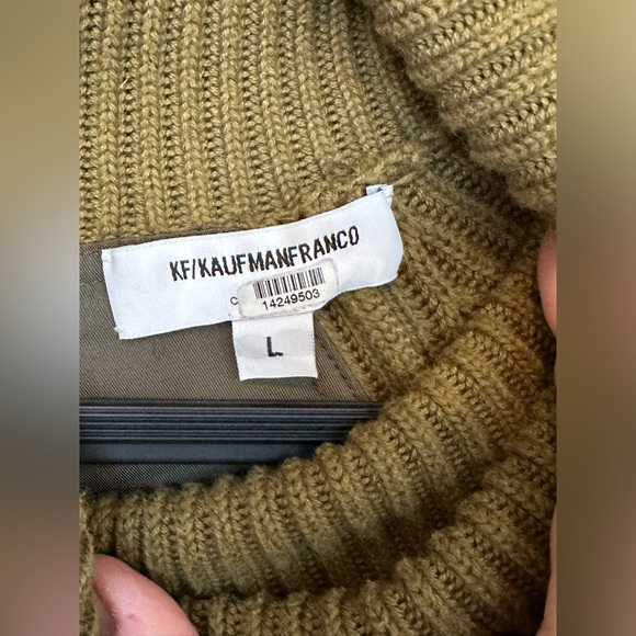 KF/KaufmanFranco Womens Long Sleeve Green Back Zip Sweater - Picture 10 of 11